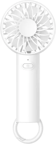 Vista 8 de Lamicall Mini ventilador portátil, ventilador de mano de 3 velocidades, ventilador personal recargable, secadora de pestañas de maquillaje