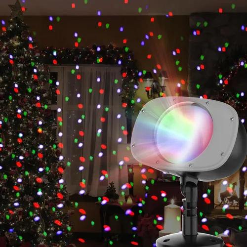 Vista 3 de Proyector de luces navideñas de nevadas – Efectos de iluminación dinámicos de caída de nieve al aire libre para Navidad, paisaje, casa, jardín