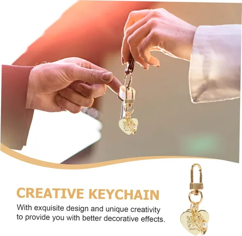 Vista 8 de GALPADA 4pcs Shell Keychain Metal Key Ring Summer Decor Heart Pendant Nautical Keychain Conch Key Rings Love