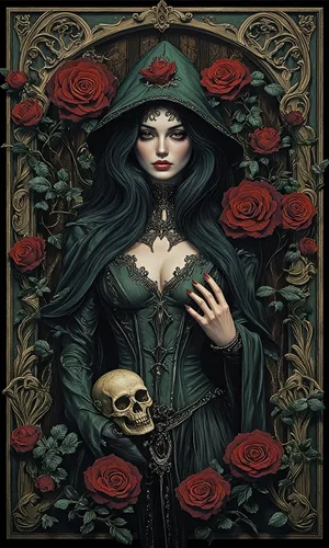 Vista 13 de Tucocoo Pintura de bruja por números para adultos y niños, rosas rojas, pintura en lienzo por números, pintura acrílica, manualidades, decoración