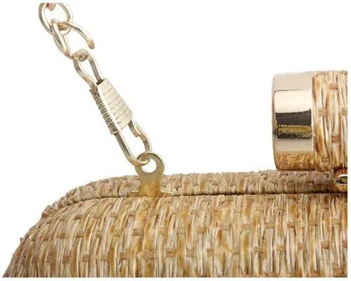 Vista 7 de Straw Clutch Purse for Women Wedding Hand-Woved Evening Straw Handbag Party Wedding Summer Beach Bag