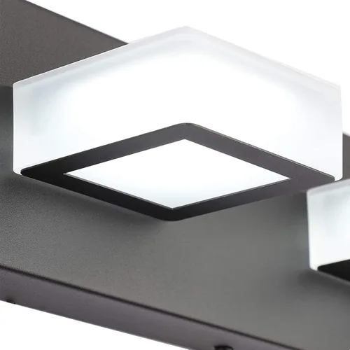 Vista 7 de Ralbay - Luz LED negra para tocador de baño, moderna, atenuable con 5 temperaturas de color, accesorios de iluminación de pared de acrílico negro
