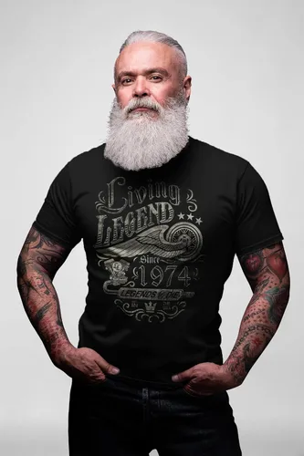 Vista 2 de 50th Birthday Gift Shirt for Men - Living Legend 1974 Legends Never Die - 50th Birthday Gift