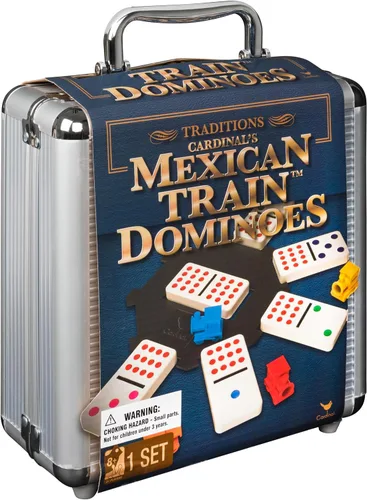 Vista 8 de Juego de dominó con caja de aluminio, tren Cardinal mexicano