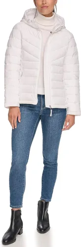 Vista 17 de Tommy Hilfiger Chaqueta acolchada ligera y plegable esencial para mujer Classic Chevron Navy