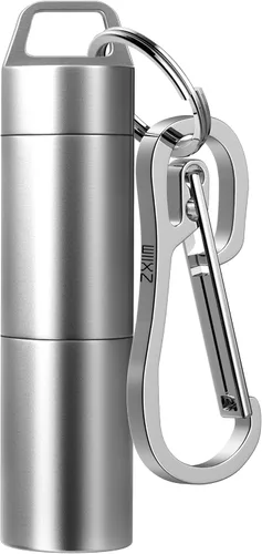 Vista 10 de Pastillero pequeño, llavero portátil para pastilleros, contenedor de pastillero de metal impermeable para bolsillo de viaje, mini organizador