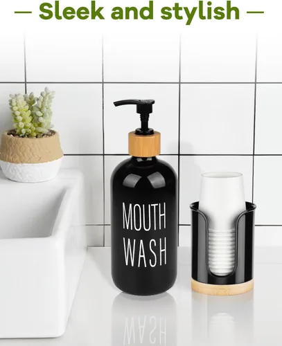 Vista 3 de Dispensador de vasos de baño - Portavasos pequeño para tazas de baño Dixie de 3 oz, tazas de enjuague bucal, dispensador de tazas de 3 a 4 onzas