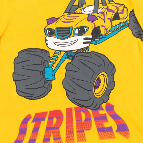 Vista 5 de Blaze and the Monster Machines Pickle Crusher Blaze Stripes Zeg Stripes - Paquete de 3 camisetas para niños pequeños a niños pequeños