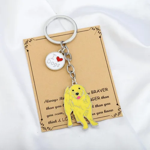 Vista 3 de FUSTMW Llavero Golden Retriever para amantes de los perros, regalo para dueños, regalo de Golden Retriever