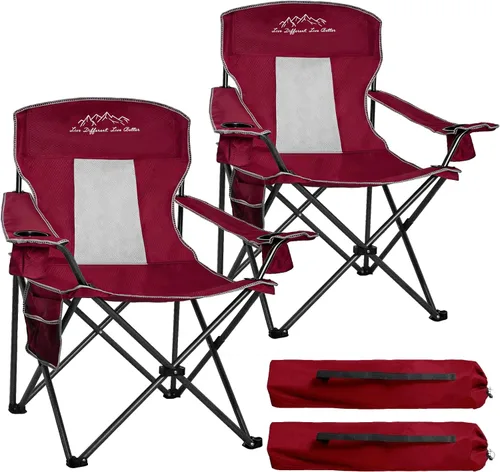 Vista 13 de Camping Chairs Outdoor Portable Folding Chair with Mesh Back, Black