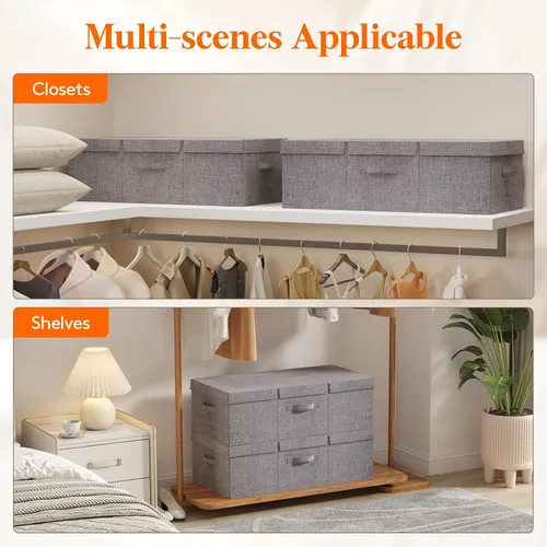 Vista 9 de Lifewit Cajas de Almacenamiento Debajo de la Cama de 80L, Organizador de Almacenamiento para Ropa Debajo de la Cama de 9.8 Pulgadas de Altura