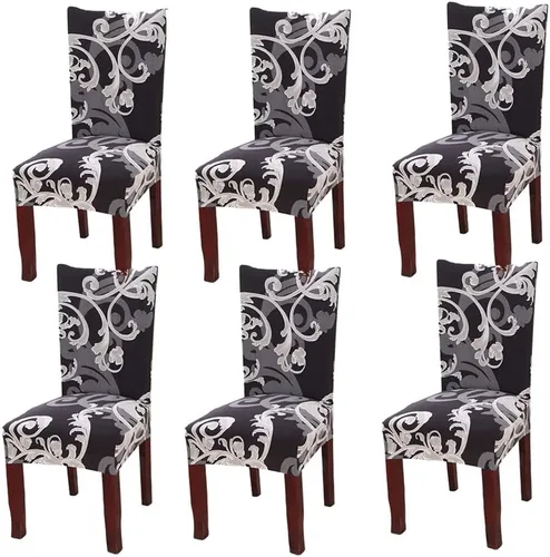 Vista 41 de Fundas para silla de comedor Yisun, fundas elásticas para silla de comedor, funda protectora para silla de comedor, mezcla de poliéster, Beige