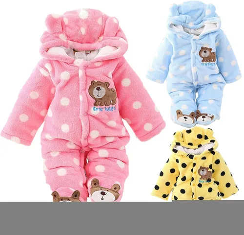 Vista 4 de Gaorui Traje de bebé recién nacido, con capucha, abrigo de invierno, ropa para niños pequeños