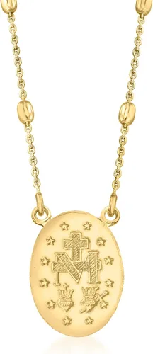 Vista 5 de Ross-Simons Italian 18kt Gold Over Sterling Miraculous Medal Beaded Station Necklace