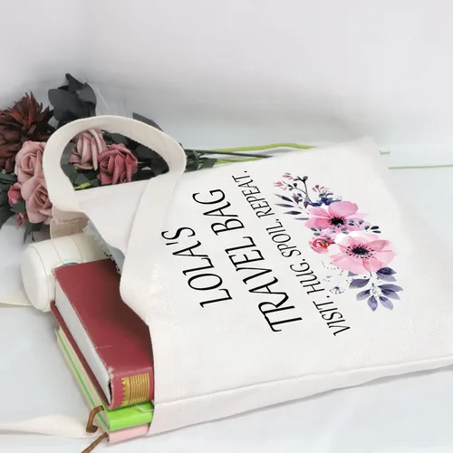 Vista 3 de POFULL Bolsa de viaje Lola - Regalo de cumpleaños, visita, abrazo, repetición de estropeo, bolsa de cosméticos, Bolso tote de viaje de Lola, Grande