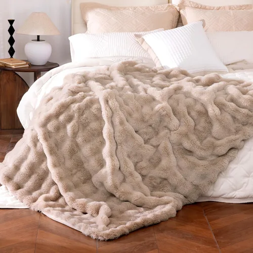 Vista 15 de Manta de piel sintética ultrasuave y acogedora, manta mullida de felpa gruesa de burbujas, manta mullida de lujo de gran tamaño para sofá, cama