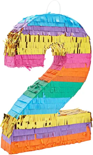 Vista 12 de BLUE PANDA Piñata arcoíris número 0 diseño de mariposa – 11.4 x 16.5 x 3 pulgadas, multicolor – Construcción de papel corrugado fácil de rellenar
