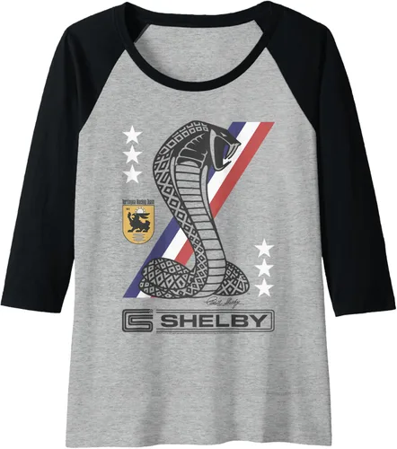 Vista 4 de Carroll Shelby Shelby Racing Stripe Snake - Camiseta de béisbol raglán, Negro