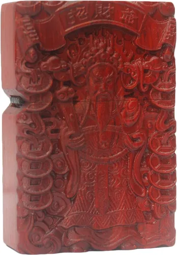 Vista 24 de Caja de carcasa de madera natural Huanghuali tallada en palisandro para módulo Zippo (oración budista)