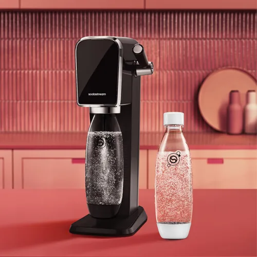 Vista 2 de SodaStream 1L Paquete doble de botellas delgadas aptas para lavavajillas (blanco)