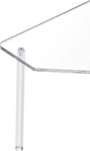 Vista 5 de Jetec Organizador esquinero de baño de 2 niveles, estante de encimera, organizador de mesa de baño acrílico, bandeja de tocador, fregadero apilable