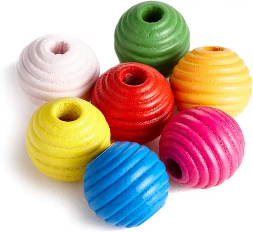 Vista 7 de 600 cuentas de madera cuadradas multicolor a granel de 0.394 in cuentas de madera cuadradas con agujero grande de 0.118 in