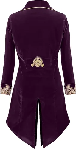 Vista 2 de VOREING Chaqueta de pirata steampunk para hombre, estilo gótico, príncipe victoriano