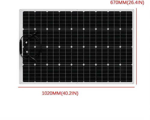 Vista 4 de 250W Panel Solar 18V Sistema Solar Semiflexible Fotovoltaico 18V Célula Solar Impermeable Batería/Yate/RV/coche/Barco con conector