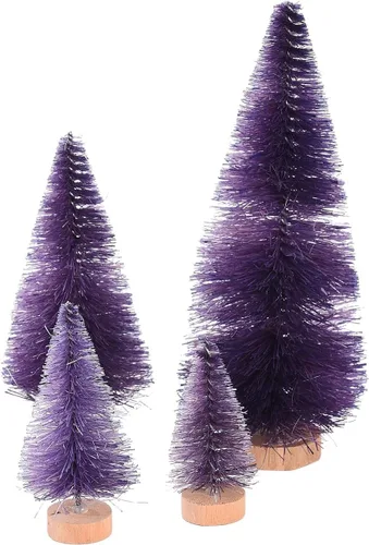 Vista 10 de 16 árboles de sisal artificiales para árbol de Navidad con base de madera, cepillo para botellas de Navidad, árboles de mesa de Navidad