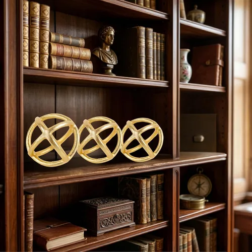 Vista 7 de Juego de 3 bolas decorativas, hechas a mano, de aluminio, decoración Oro envejecido