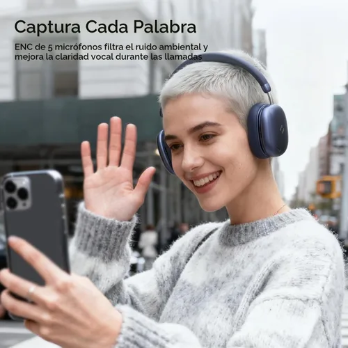 Vista 8 de havit Space S1 Auriculares inalámbricos con cancelación de ruido adaptativa Azul