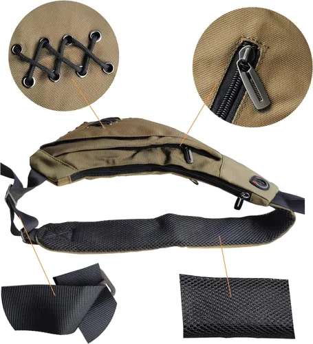 Vista 19 de Mochila de nylon para el pecho, mochila de viaje en bicicleta y gimnasio