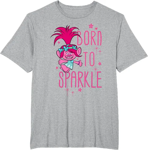 Vista 47 de DreamWorks Trolls Camiseta Born to Sparkle Negro
