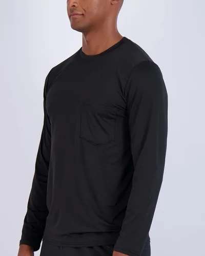 Vista 4 de 4 Pack Men's Dry-Fit Active Athletic Long Sleeve Pocket Crew T-Shirt Outdoors UPF 50 S-5XLT
