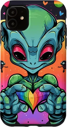 Vista 5 de iPhone 15 Alien LGBT Funny Gaylien para el Mes del Orgullo Caso