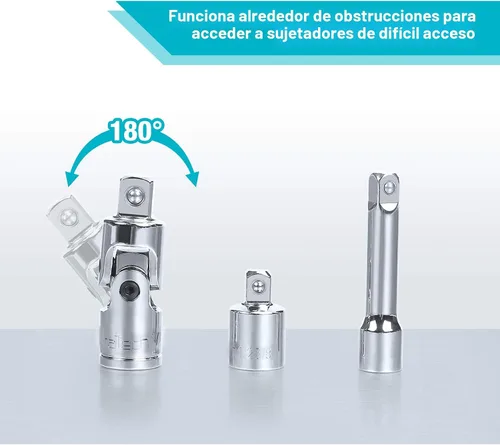 Vista 5 de DURATECH Juego de accesorios de herramientas de accionamiento de 22 piezas