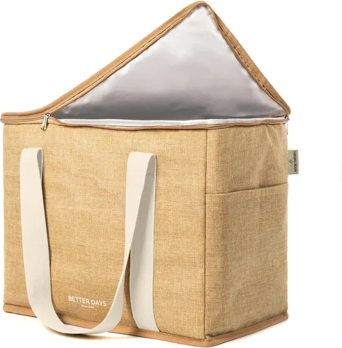 Vista 17 de Nook Theory Bolsa de comestibles reutilizable con aislamiento, a prueba de fugas, bolsa enfriadora grande