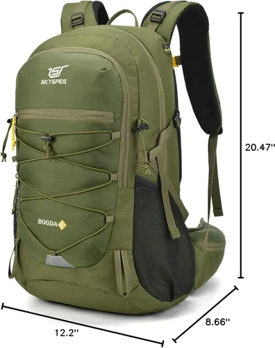 Vista 8 de SKYSPER Mochila de Senderismo para Hombres y Mujeres, Mochila de Viaje de 35L Impermeable Mochila de Camping Mochila Ligera para Exteriores Mochila