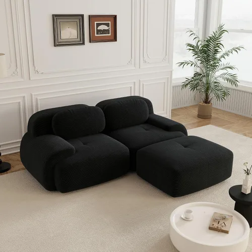 Vista 39 de Sofás modulares sin hueso de 152.8 pulgadas para sala de estar, sofá modular con diván en forma de L, cómodo asiento profundo tapizado de tela