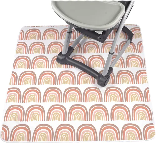 Vista 12 de JumpOff Jo - Tapete grande para salpicar debajo de la silla alta, asiento elevador, mesa, atrapa alimentos - Protege el suelo y la alfombra de Negro