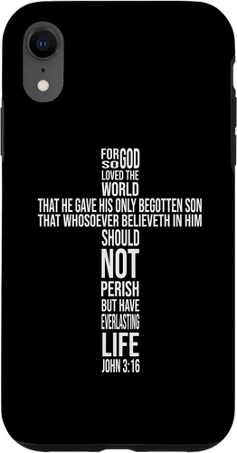 Vista 25 de Christian Cross John 3:16 Bible Verse Faith-Based Easter Case for iPhone 16