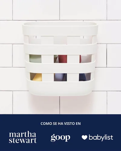 Vista 5 de Lalo Contenedor de almacenamiento para la hora del baño: mantén los artículos organizados y secos con plástico no tóxico, fácil de limpiar, cubo