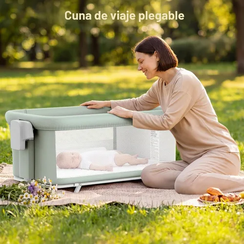 Vista 9 de NeoBorn Cuna de bebé 4 en 1, moisés mecedor, color verde