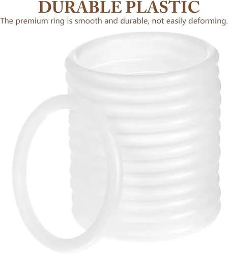 Vista 7 de SUPVOX 30 anillos de plástico blanco atrapasueños de 2.4 pulgadas, suministros de manualidades para hacer nudos de macramé y atrapasueños