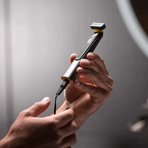 Vista 2 de Afeitadoras de papel de aluminio para hombre, afeitadora eléctrica híbrida y recortadora de barba para hombres con peine facial 4 en 1 y kit