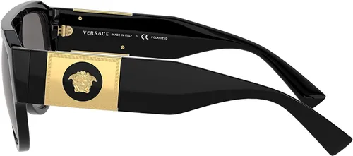 Vista 2 de Versace Gafas de sol para hombre marco negro gris oscuro lentes polares 2244in