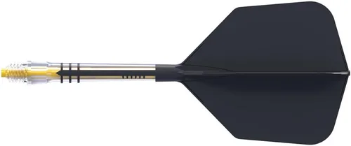 Vista 10 de CUESOUL ROST T19 - Eje de dardo integrado de carbono y vuelo con forma de ala grande, color negro con ejes amarillos