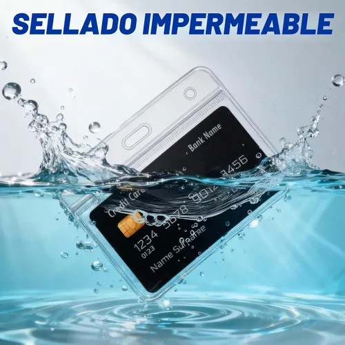 Vista 5 de 100 soportes horizontales para tarjetas de identificación, extra grueso, con cremallera resellable, soporte impermeable para tarjetas