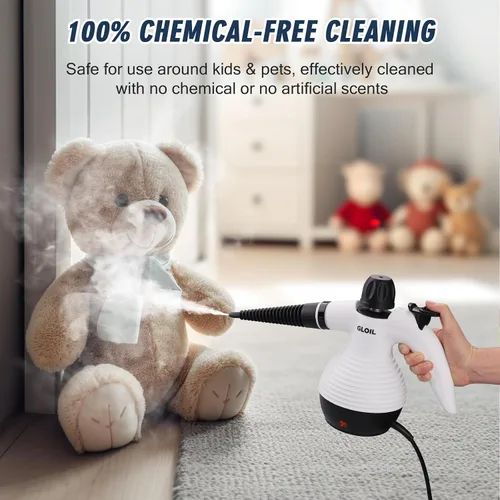 Vista 3 de Limpiador de vapor de mano para limpieza del hogar con 10 accesorios