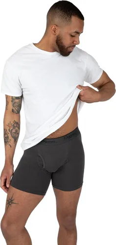 Vista 5 de Calzoncillos tipo bóxer para hombre, frescos, suaves, elásticos, éticos, paquete de 3